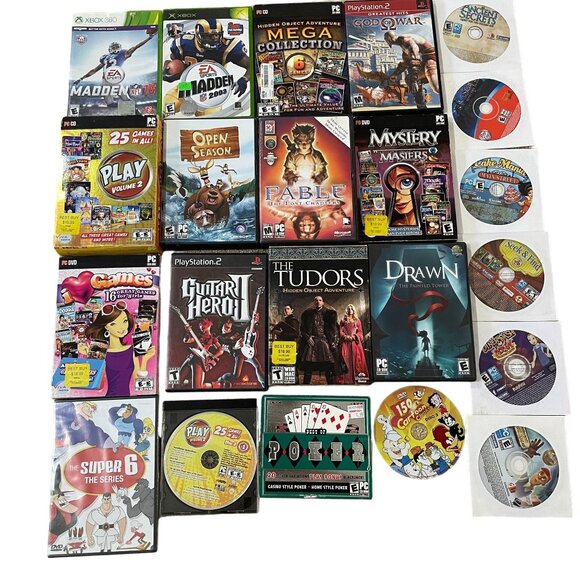 Vintage Video Game & PC CD Collection Bundle - Madden Open Season Fable & More